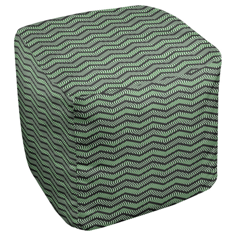 East Urban Home Wavy Chevrons Cube Ottoman Wayfair