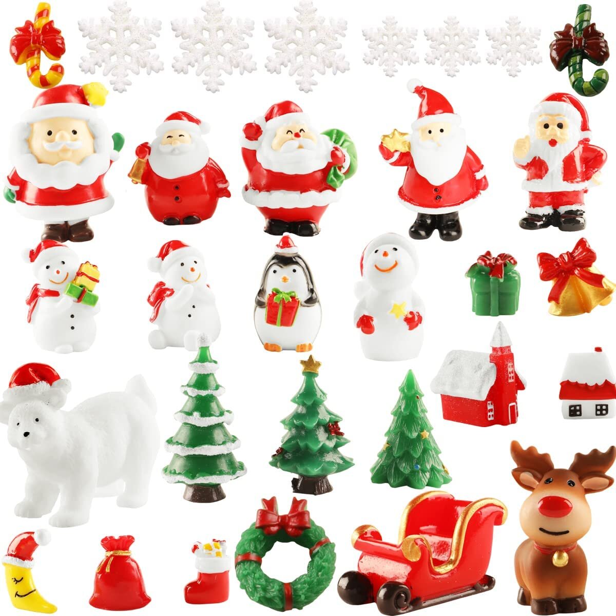 Dolls House Miniature Christmas Tree Wreath Bear Snowman Gift Box Decor Verse 
