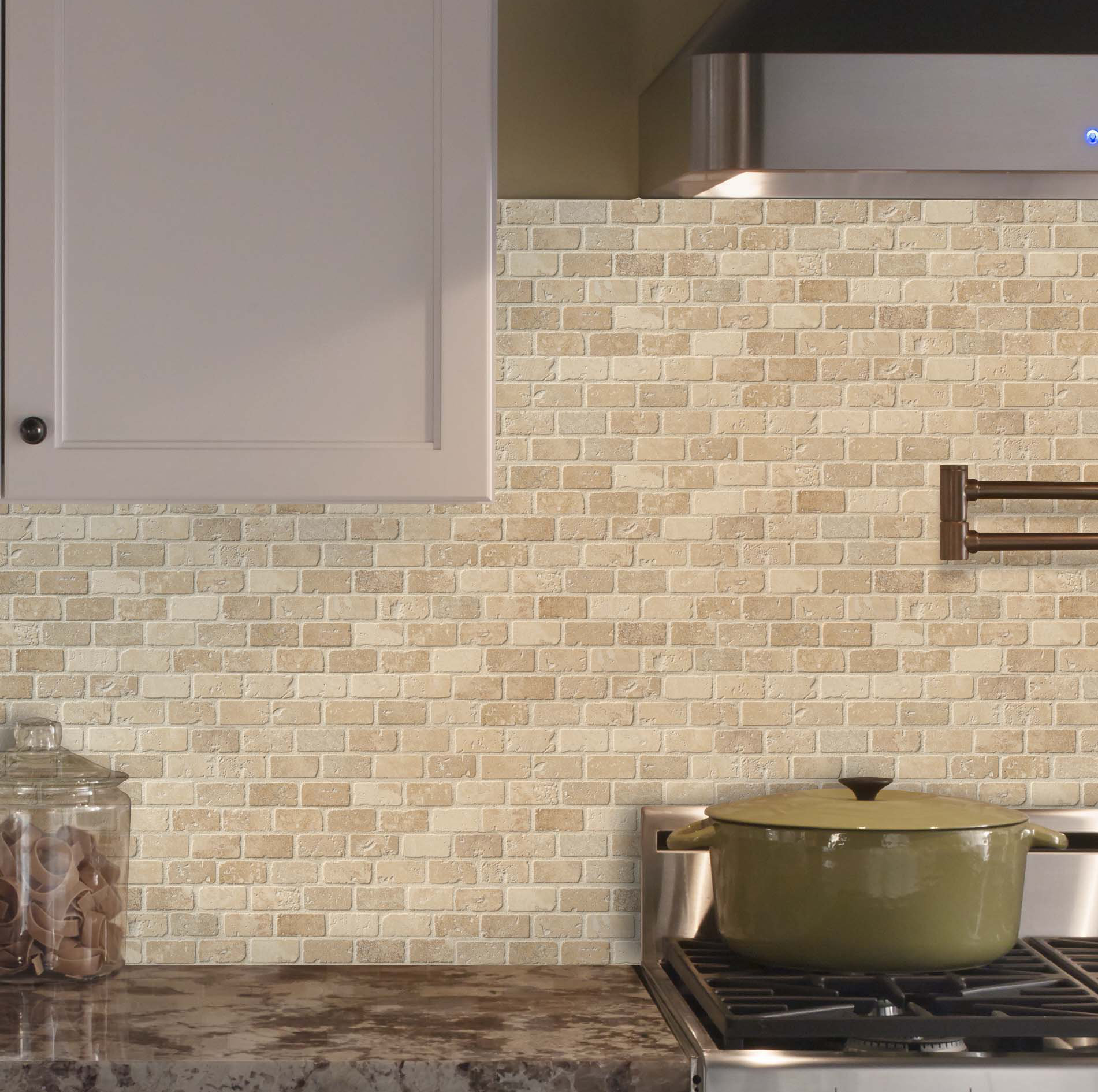 Msi Tumbled Tuscany 1 X 2 Travertine Mosaic Tile Reviews Wayfair