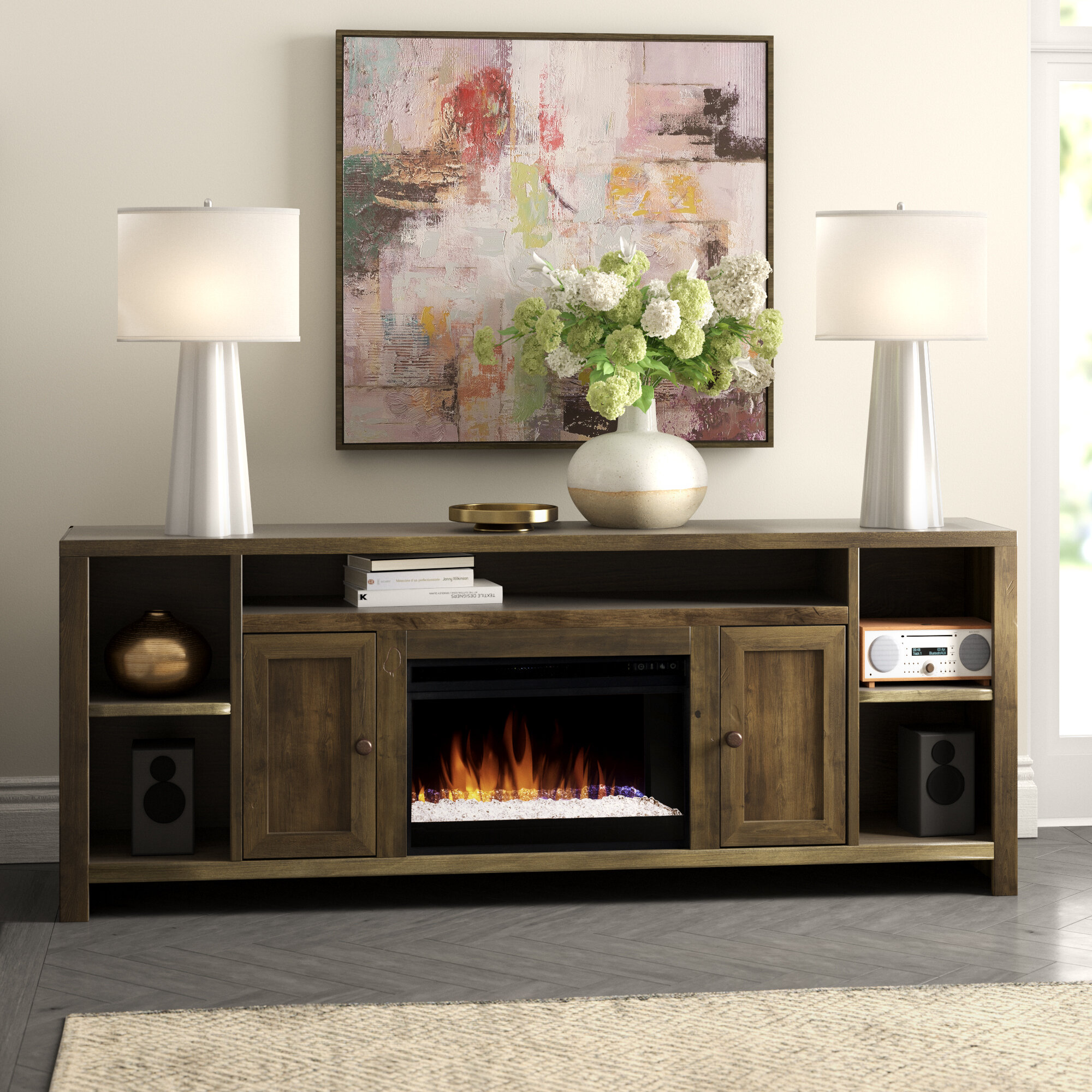 Columbia Tv Stand For Tvs Up To 88 Inches With Fireplace Included