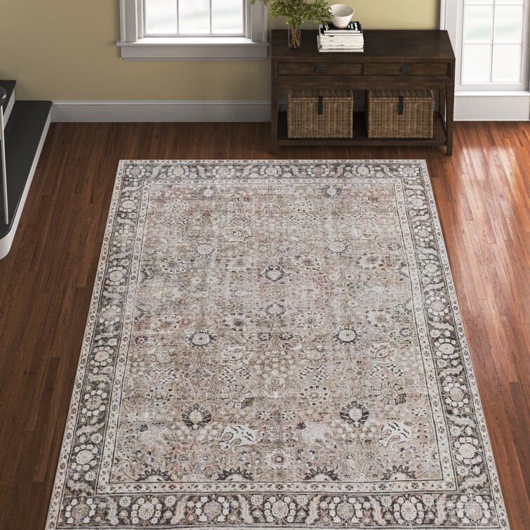 Traditional BROWN CREAM Oriental Design EASY CARE Rugs & Runner Floor Carpet 