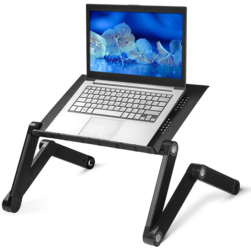 Inbox Zero Aluminum Alloy Height Adjustable Reversible Corner Standing Desk Converter Reviews Wayfair