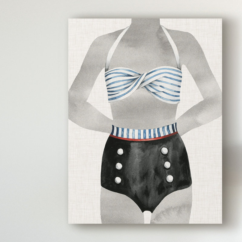 East Urban Home Vintage Bathing Suit I Acrylic Painting Print On