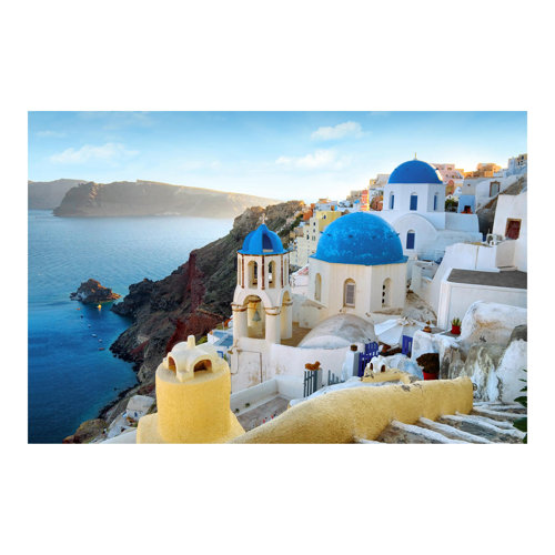 Santorini 2.55m x 3.84m Textured Matte Peel & Stick Mural East Urban Home