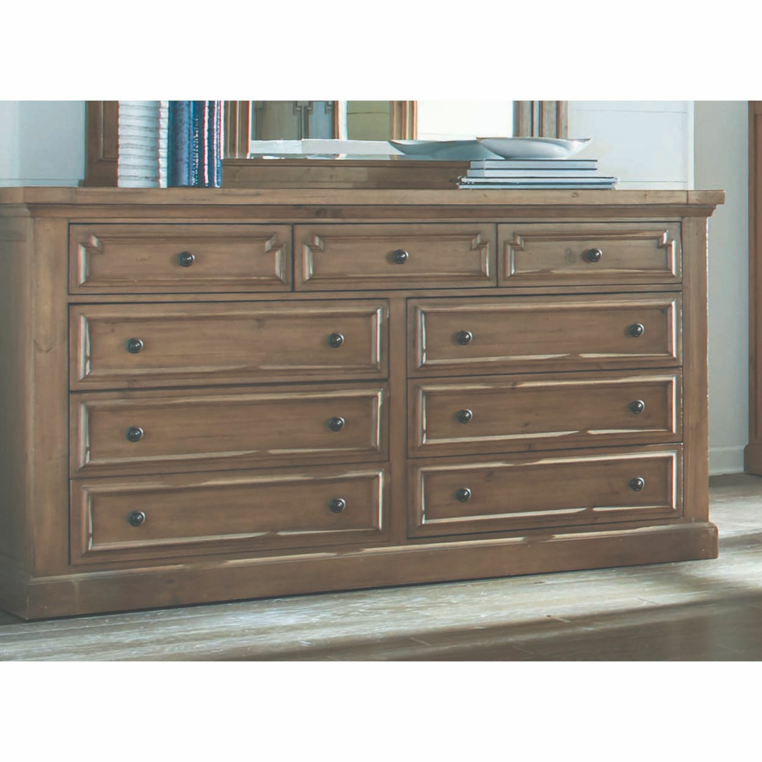 Darby Home Co Wooden Dresser With Nine Self Closing Drawers And