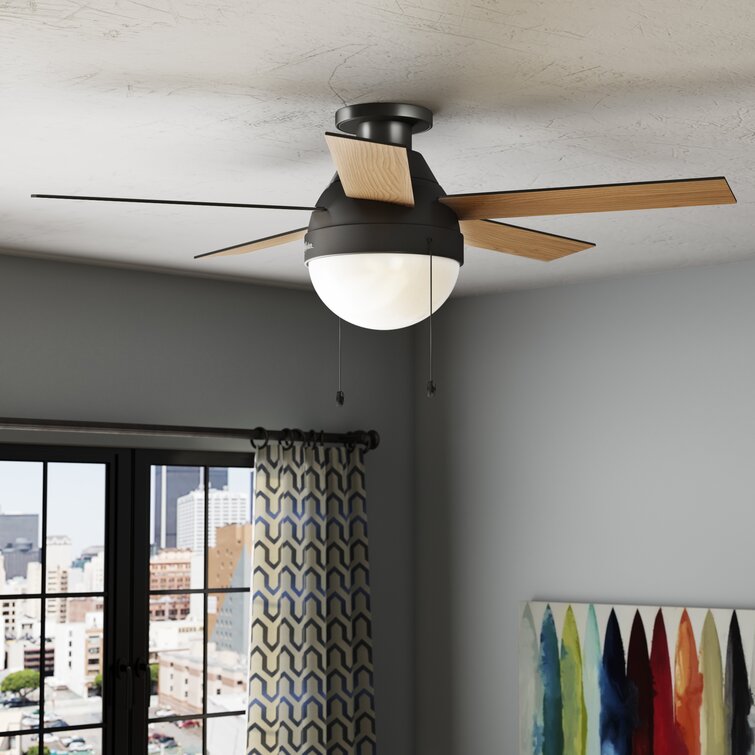 Hunter Fan 46 in Contemporary Ceiling Fan with LED Light Kit in Fresh White 