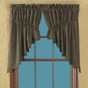 Millicent Plaid Scalloped Curtain Valance (Set of 2)