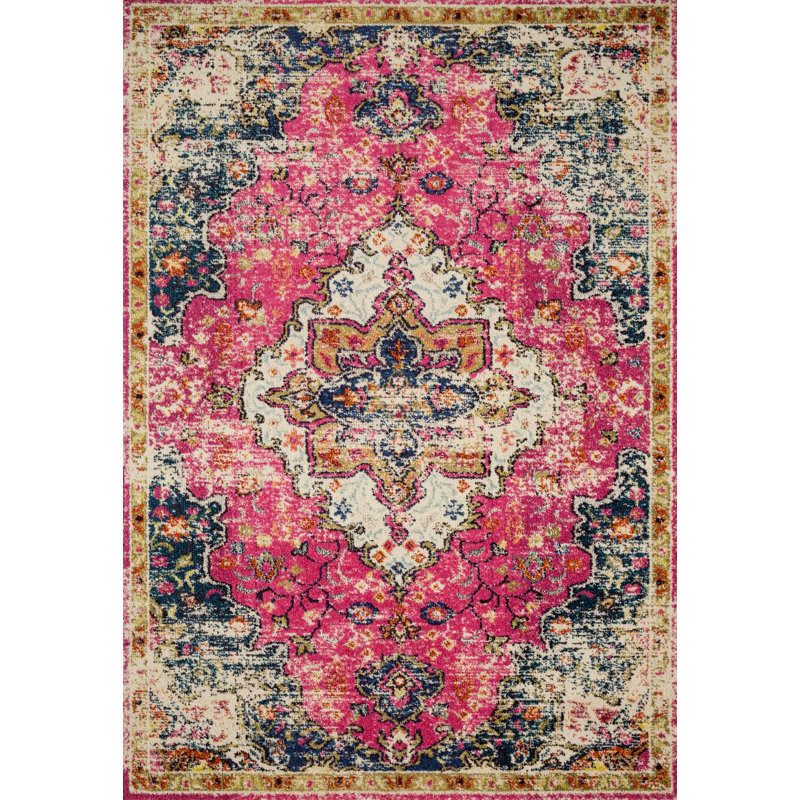 Bungalow Rose Lorenz Oriental Pink Brown Area Rug Wayfair