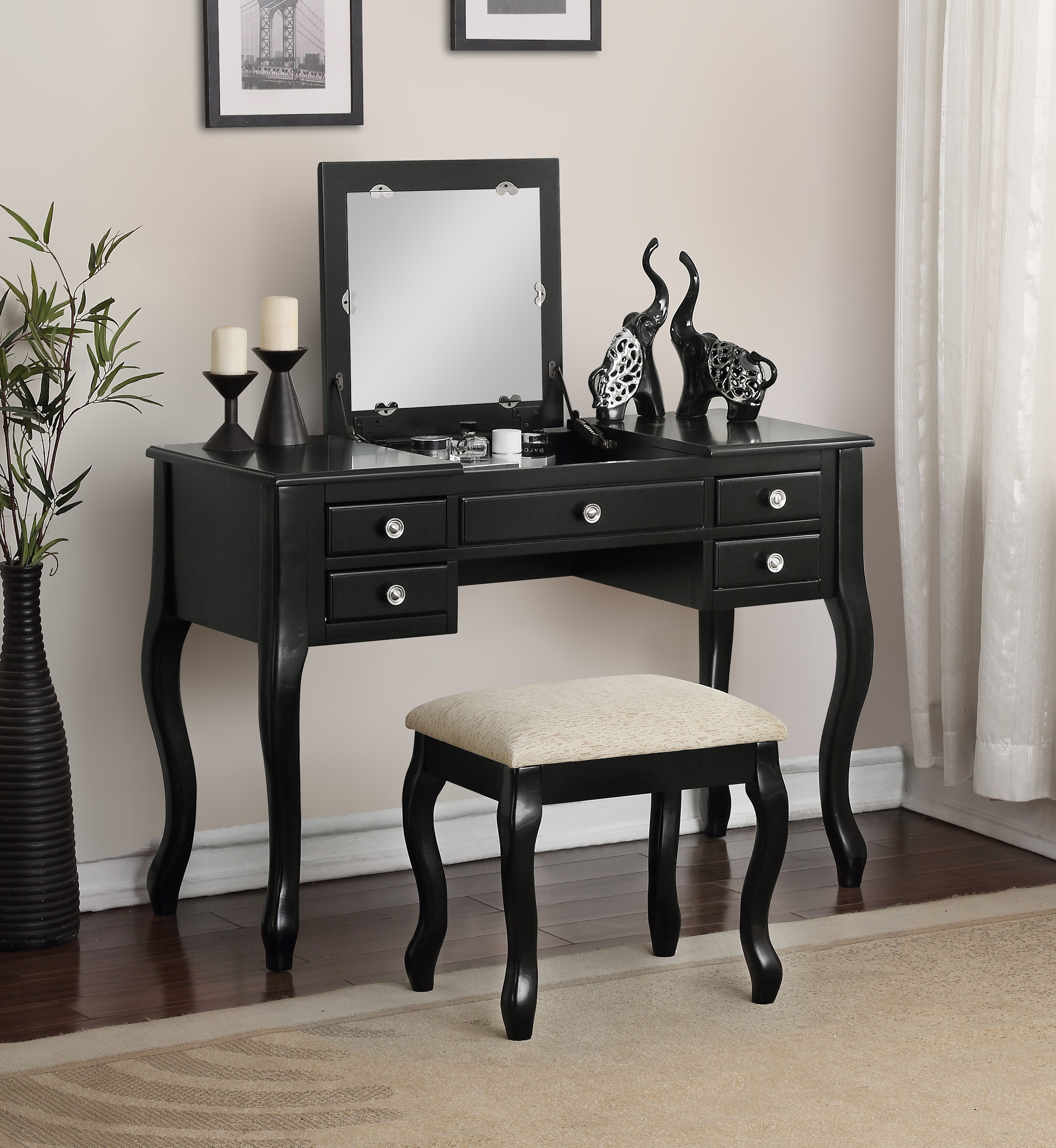 Charlton Home Lavern Vanity Set With Mirror Reviews Wayfair