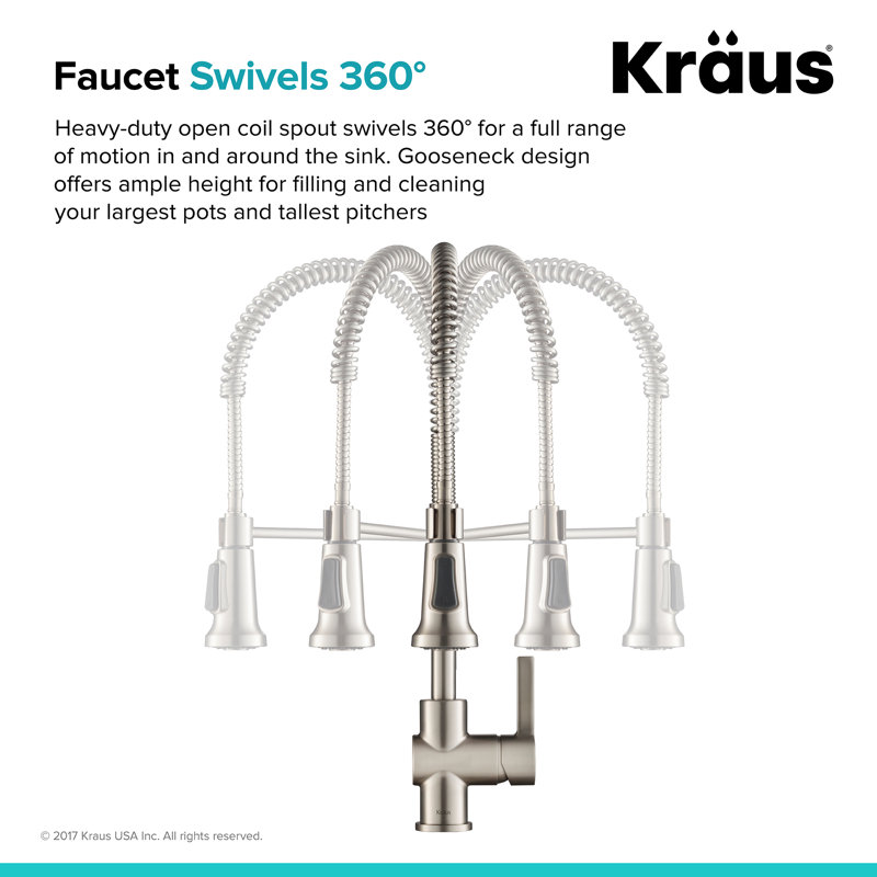 Britt Commercial Style Pull Down Single Handle Kitchen Faucet With Side Spray And Optional Soap Dispenser Reviews Allmodern