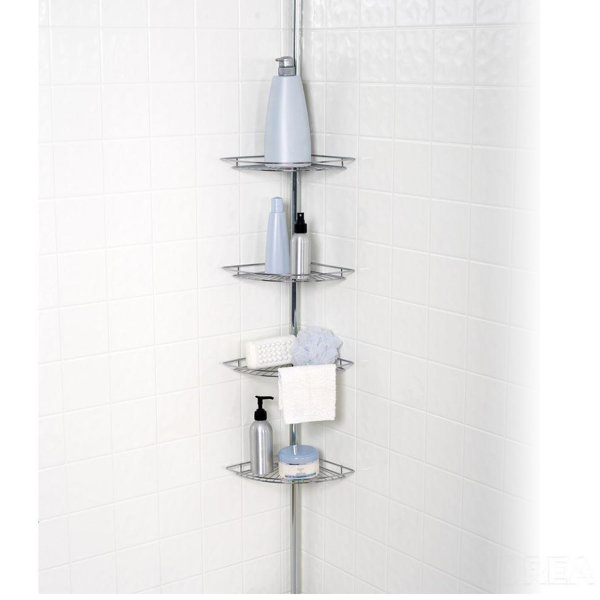 Sweet Home Collection 4 Tier Tension Pole Corner Shower Caddy