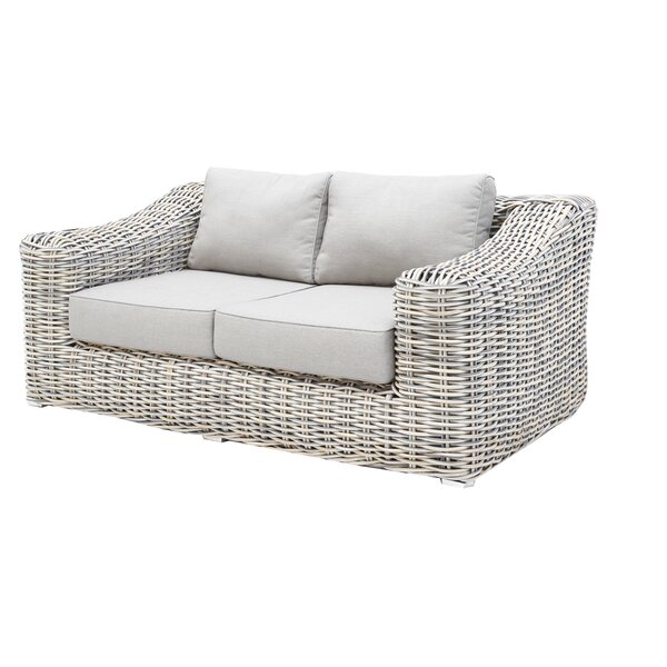 Rosecliff Heights Sommer 64.9'' Wide Outdoor Wicker Loveseat with ...