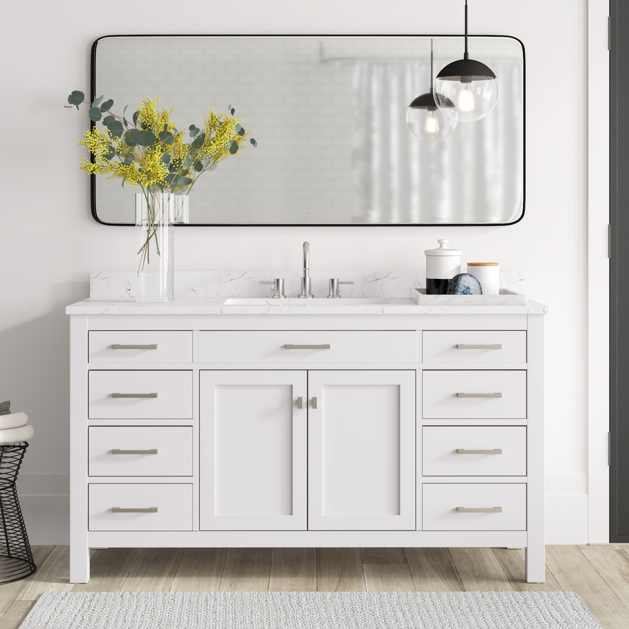 Mercury Row Atencio 60 Single Bathroom Vanity Set Reviews Wayfair