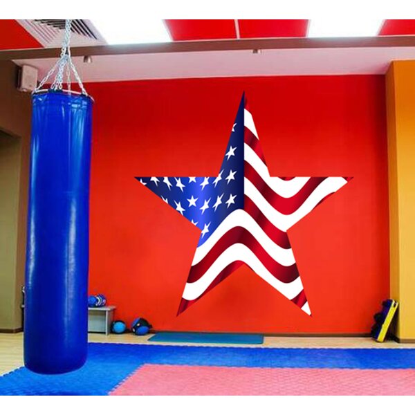 US American Flag Sunset DOOR WRAP Removable Decal Wall Sticker Mural D176 