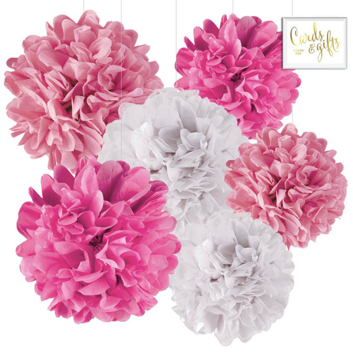 Koyal Wholesale Hanging Pom Poms Tissue Paper Disposable