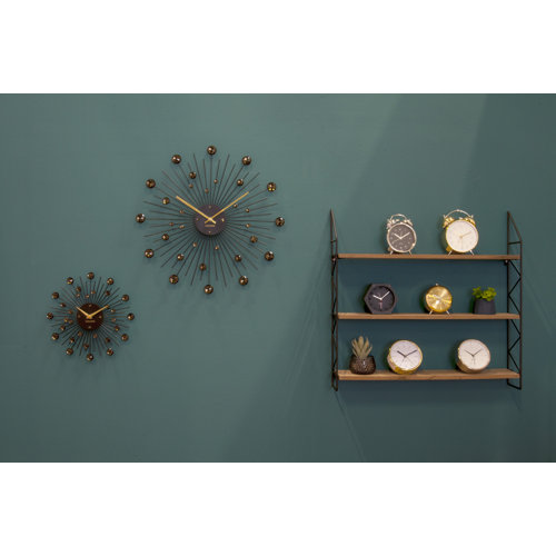 Sunburst Wall Clock Karlsson Size: Small, Colour: Black/Gold