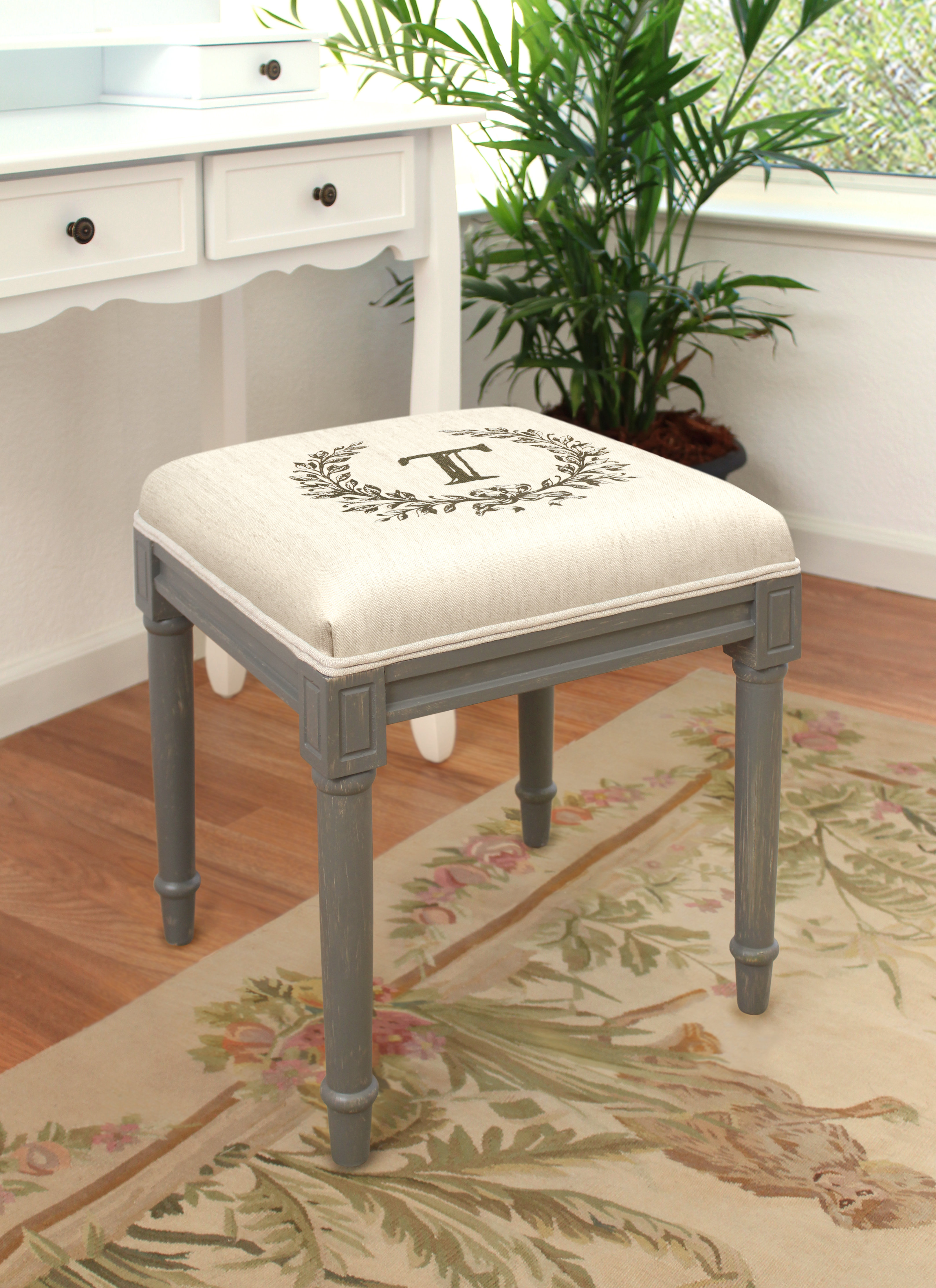 Initialonogram Vanity Stool Initialonogram Vanity Stool