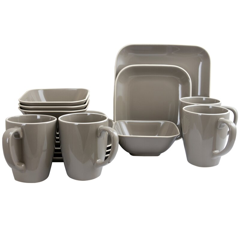 Gibson Home Square Dance 16 Piece Dinnerware Set Service For 4