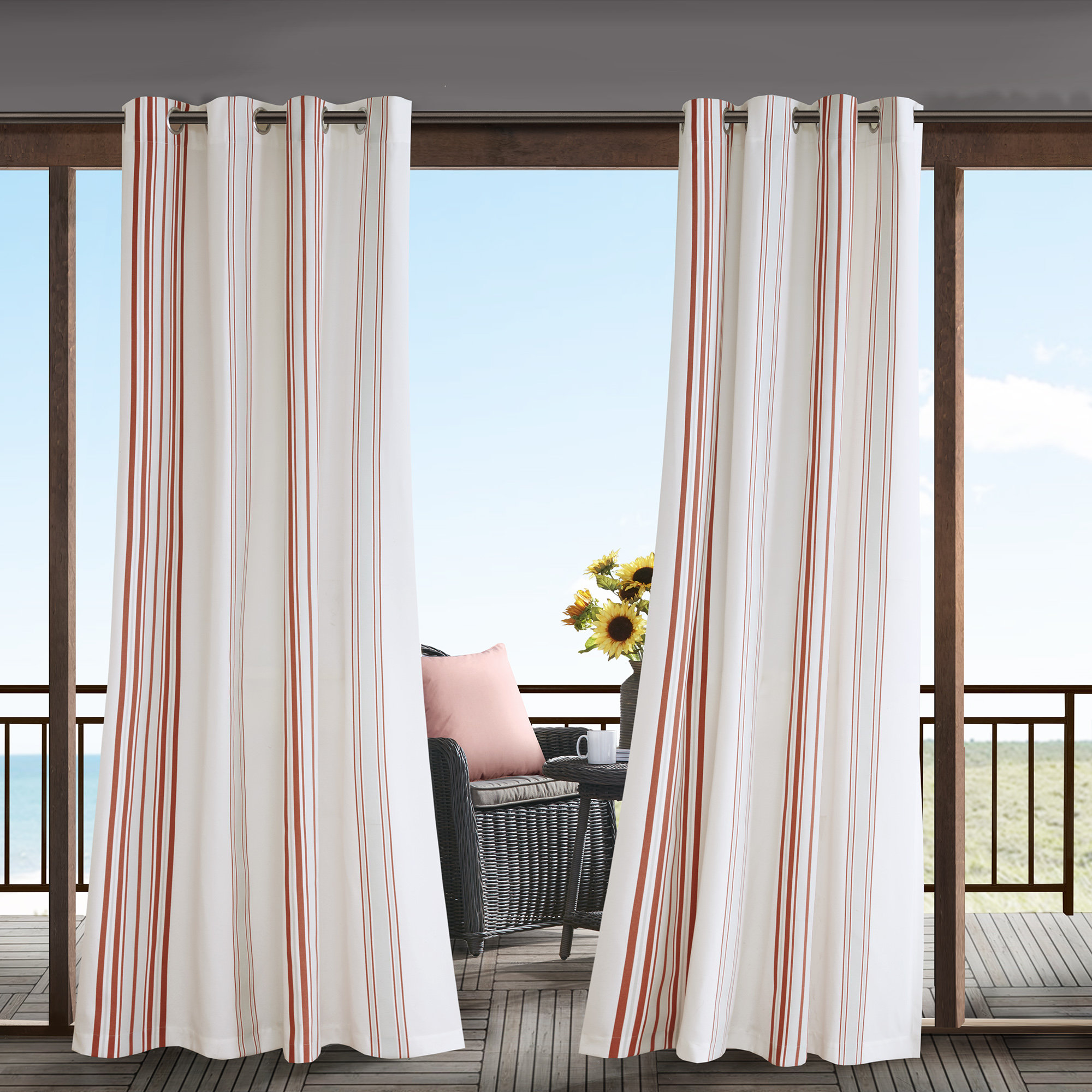 striped curtains