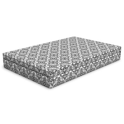 Portuguese Azulejo Tiles Pattern With Monochrome Flowers European Portuguese Azulejo Tiles Pattern With