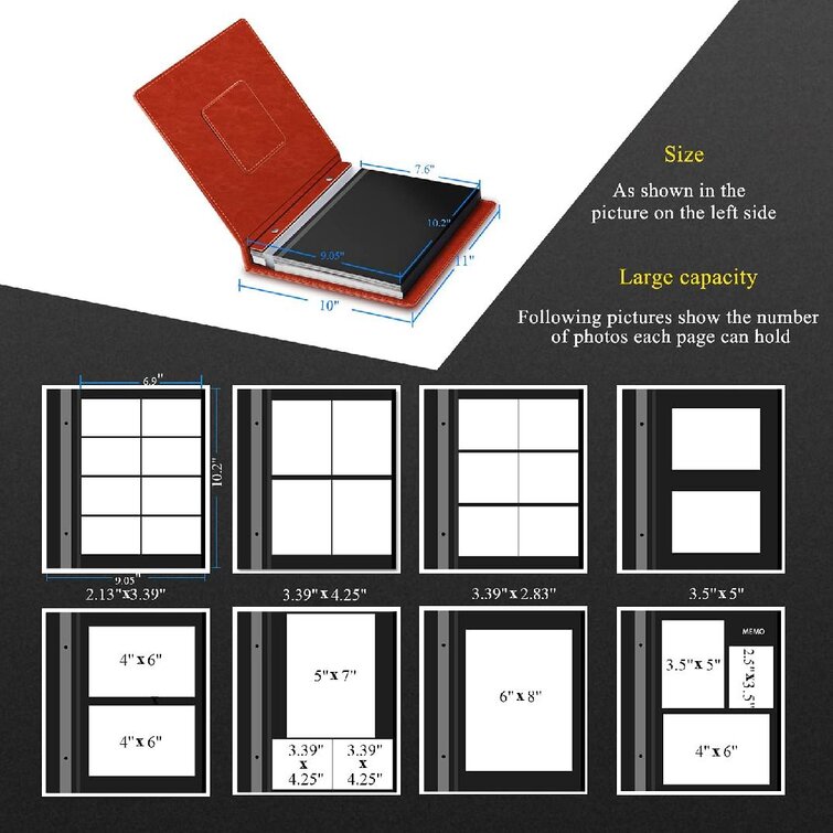 Sky Self-Adhesive Photo Album with 5 Colors Sticky Flag 40 Black Inner Pages Supporting PVC Films