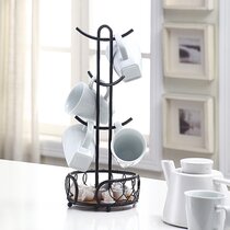 Spectrum Paxton 8-Hook Mug Tree Coffee & Tea Cup Display Stand Holder &  Condiment Station Organizer, Black A52810 - The Home Depot