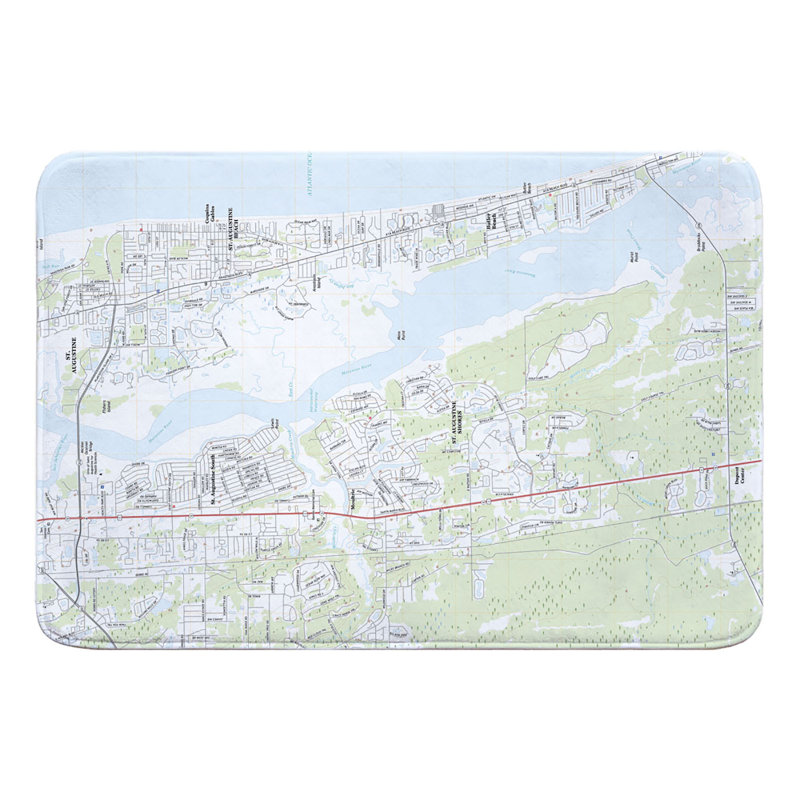 Breakwater Bay Nautical Chart Saint Augustine Beach Fl Rectangle Memory Foam Bath Rug Wayfair
