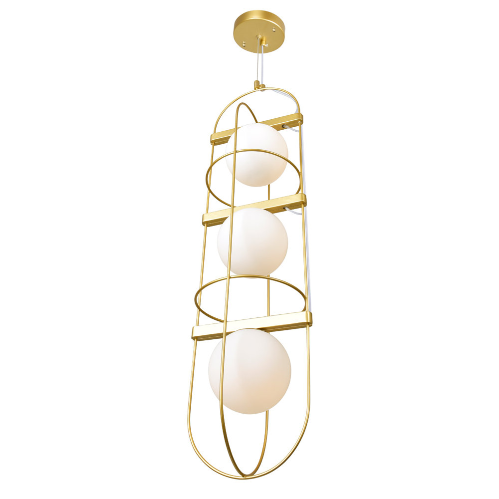 Everly Quinn Oakdale 3 Light Cluster Geometric Pendant Wayfair