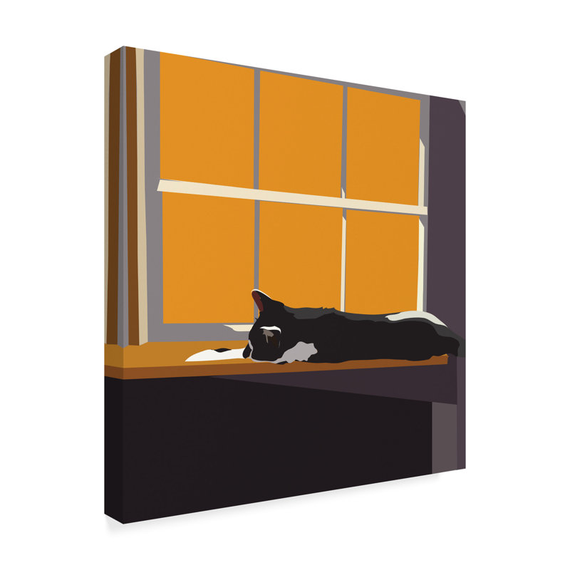 East Urban Home Cat On A Window Sill Ii Graphic Art Print On