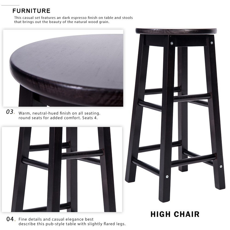 Merax 5 Piece Pub Table Set & Reviews | Wayfair Merax 5 Piece Pub Table Set & Reviews | Wayfair