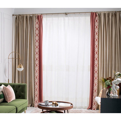 (Blue)(Incomplete)Liliana Velvet Geometric Room Darkening Thermal Pinch Pleat Curtain Panels