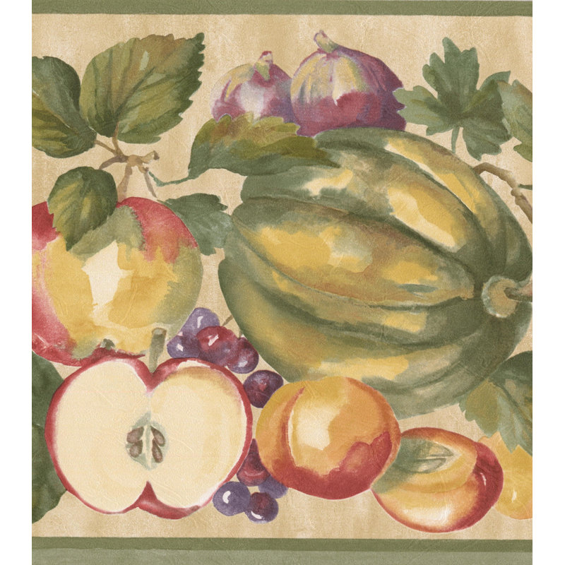 York Wallcoverings 15 L X 9 W Faux Paint Apple Grapes Pineapple
