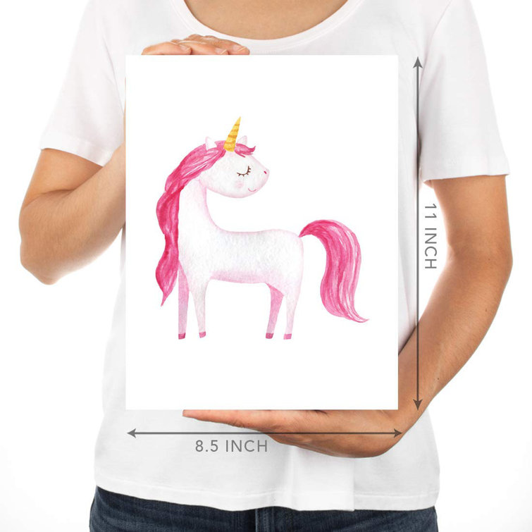 Harriet Bee Darleene Fun Unicorn Rainbow Sun Shooting Stars 6 Piece Set Paper Print Reviews Wayfair