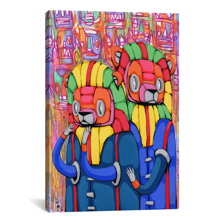 60 x 40 x 0.75-Inch iCanvasART 3 Piece Head Fulla Violence Canvas Print by RIC Stultz 60 x 40 x 0.75-Inch iCanvasART 3 Piece Head Fulla Violence Canvas Print by RIC Stultz