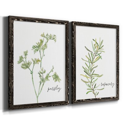 Fresh Sprig Parsley - 2 Piece Painting Print Set August Grove® Format: Black Framed Canvas, Matte Color: No Matte, Size: 20