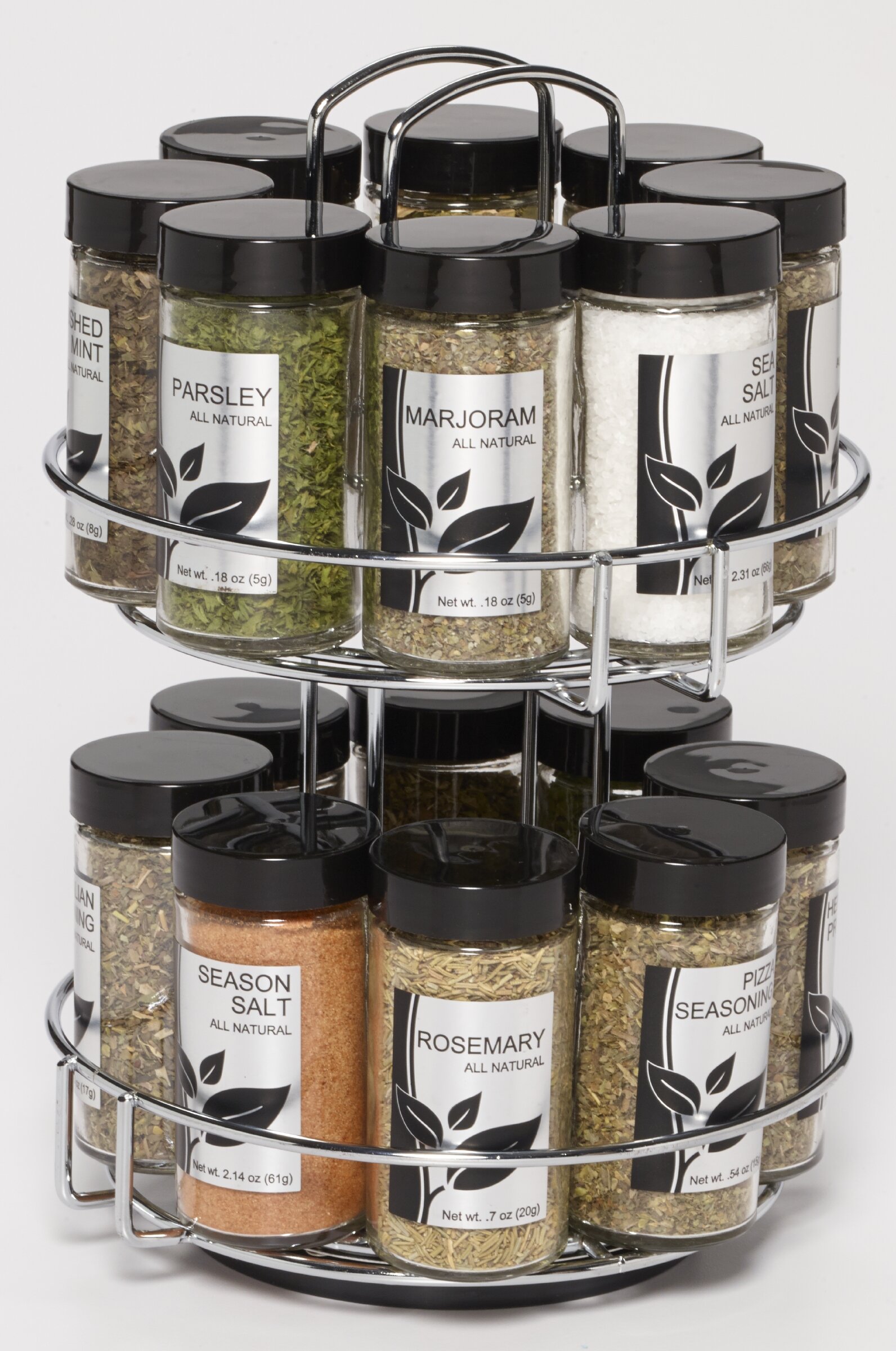 spice jar set with rack