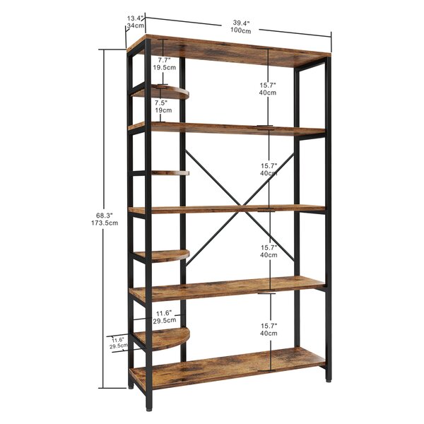 Steelside™ Roan 68.3'' H x 39.4'' W Iron Bookcase & Reviews | Wayfair