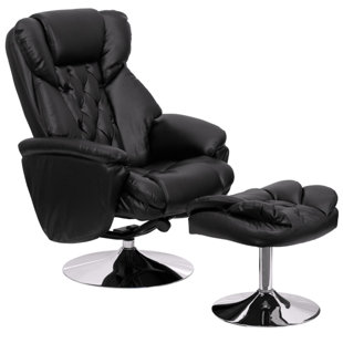 Krystin Leather Manual Swivel Recliner With Ottoman by Latitude Run Today Sale Only