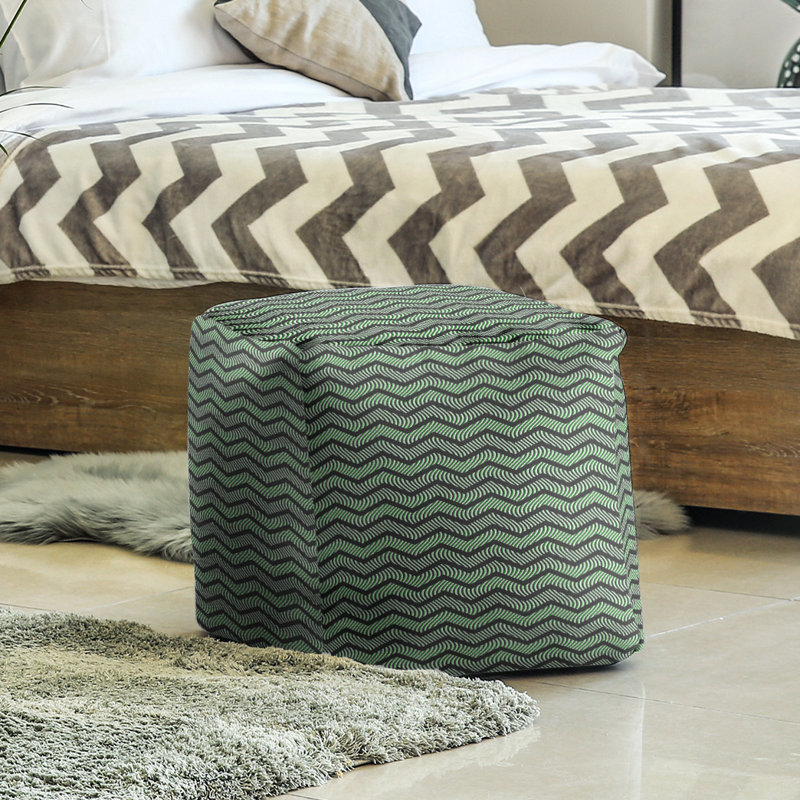 East Urban Home Wavy Chevrons Cube Ottoman Wayfair