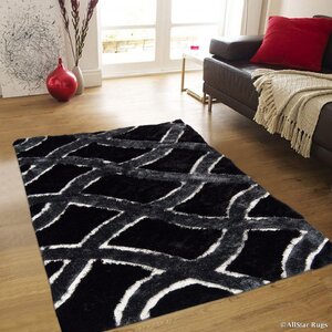 Hand-Tufted Black Area Rug