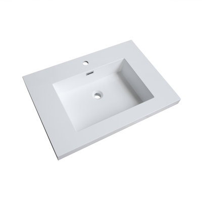 ( Damaged ) Dowell 31'' Rectangular Drop-In Bathroom Vanity Top with Overflow