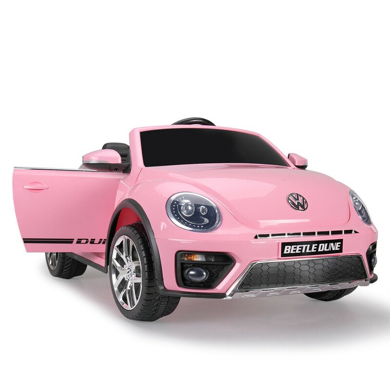 pink kids ride on car