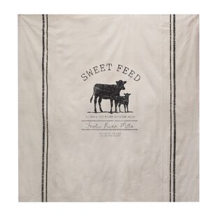 Sawyer Mill CORN FEED Shower Curtain Charcoal Farmhouse grain Sack VHC Brands