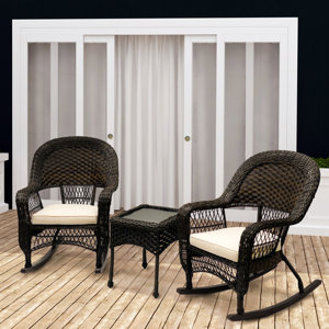 Veranda 3 Piece Rocking Chair Set with Cushions