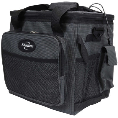 Koolatron 12V Electric Cooler Bag, 13L (14qt) Collapsible Thermoelectric Soft Bag Cooler, Gray/Black