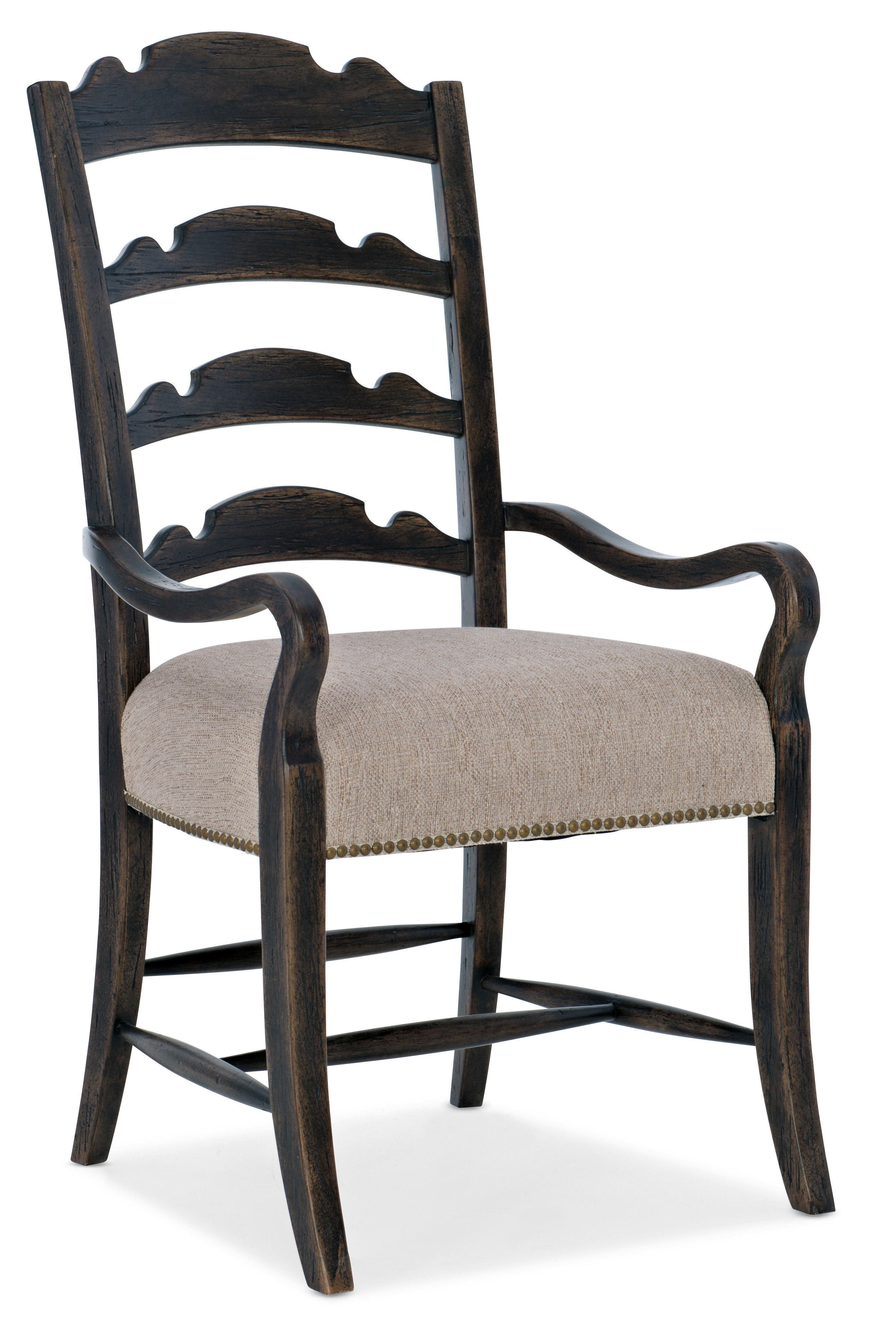 Hooker Furniture La Grange Ladder Back Arm Chair in Black/Gray Wayfair