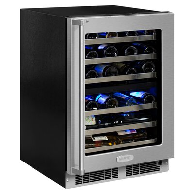 Marvel 40 Bottle Professional High-Efficiency Dual Zone Built-In Wine Cooler