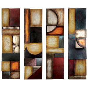 4 Piece Abstract Wall Du00e9cor Set