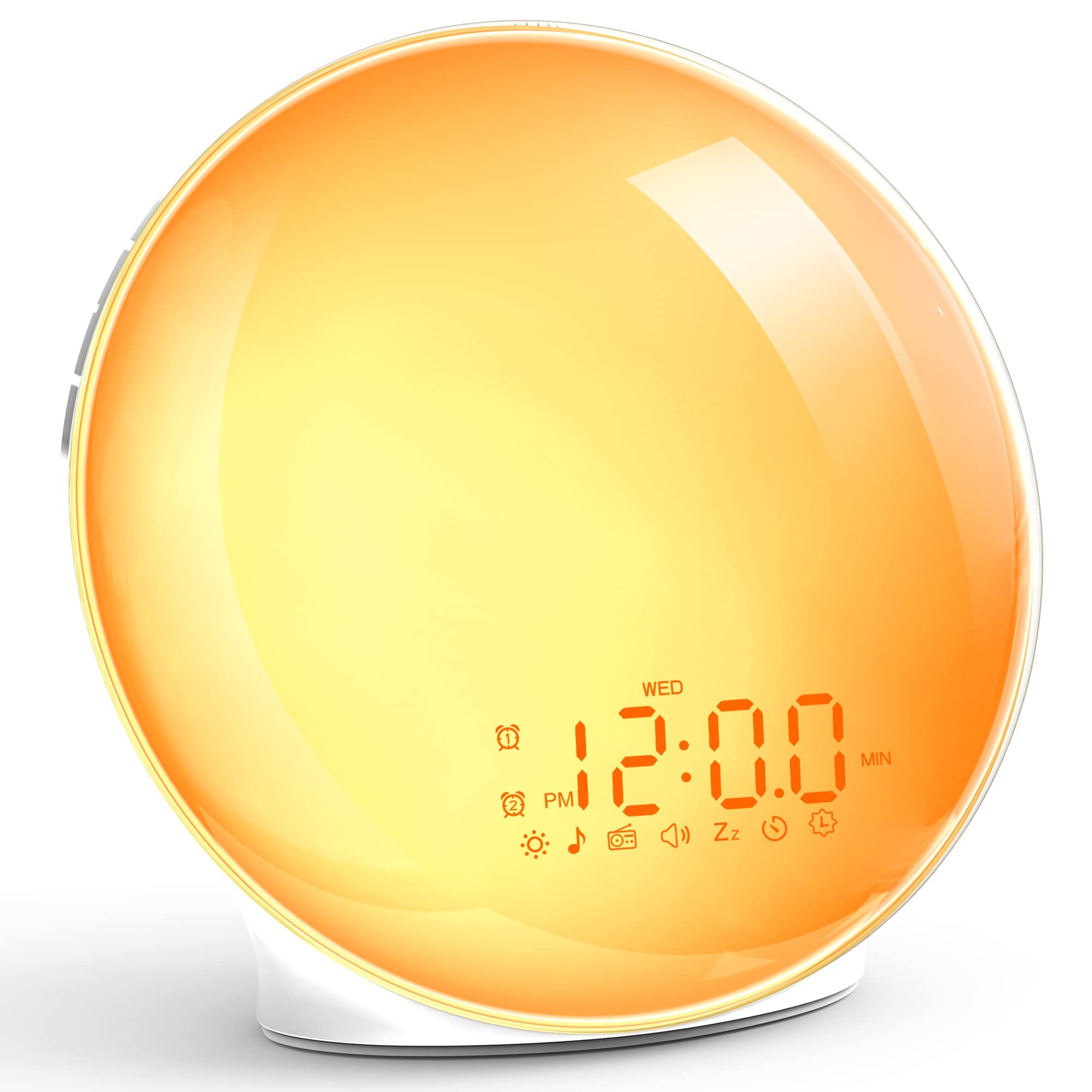 LED Natural Wake-Up Light Sunrise Simulation Alarm Clock Radio Night Lamp Gift 