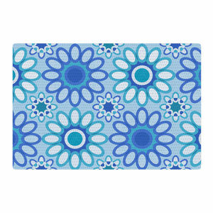 Julia Grifol Flower Tile Vector Blue/Green Area Rug